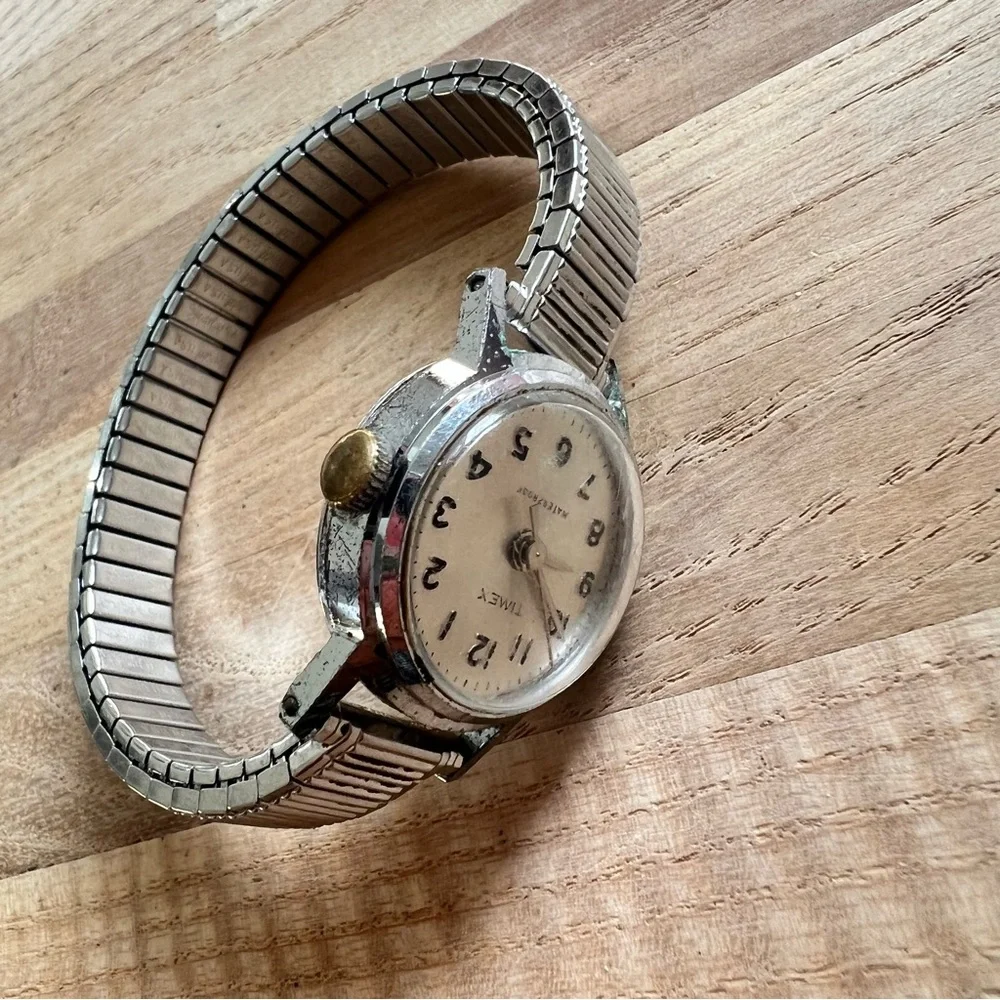 Timex waterproof ladies stainless steel speidel expansion band mechanical watch